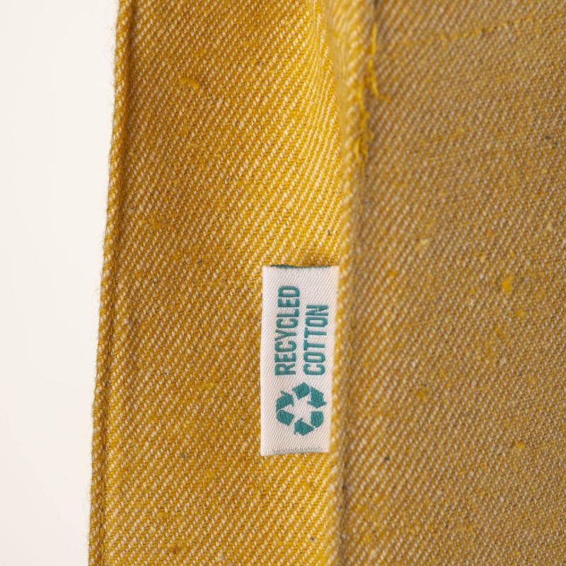 Bolsa de algodón reciclado 280 g/m2, asas largas y fuelle