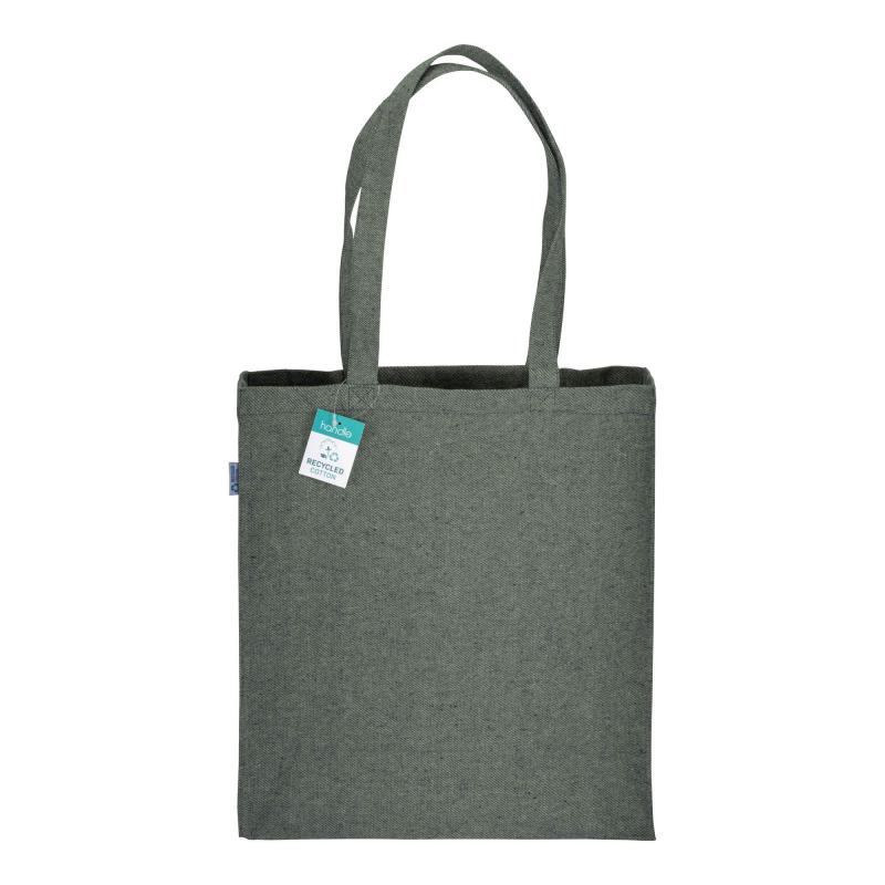 Bolsa de algodón reciclado 280 g/m2, asas largas y fuelle