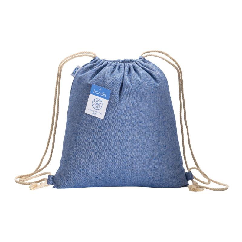 Mochila de 280 gr/m2 de algodón reciclado con efecto melange y cierre de cordón con ojal