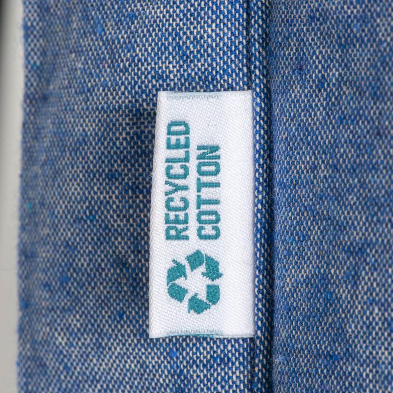 Bolsa de algodón reciclado de 190 g/m2, asas largas y fuelle