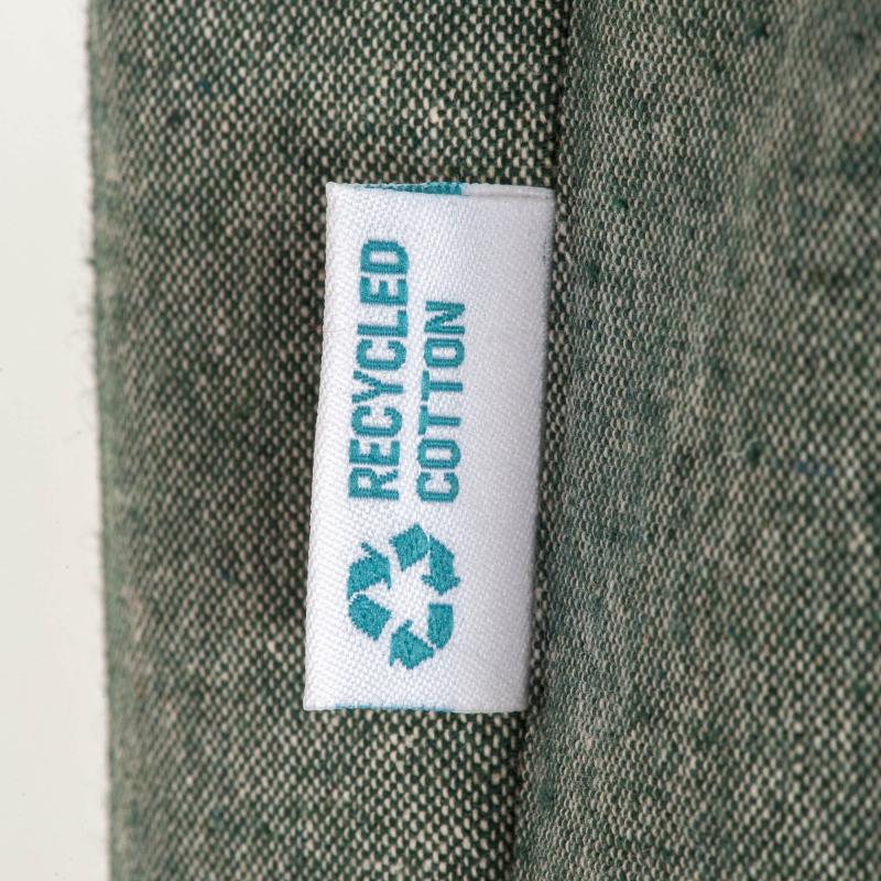 Bolsa de algodón reciclado de 190 g/m2, asas largas y fuelle