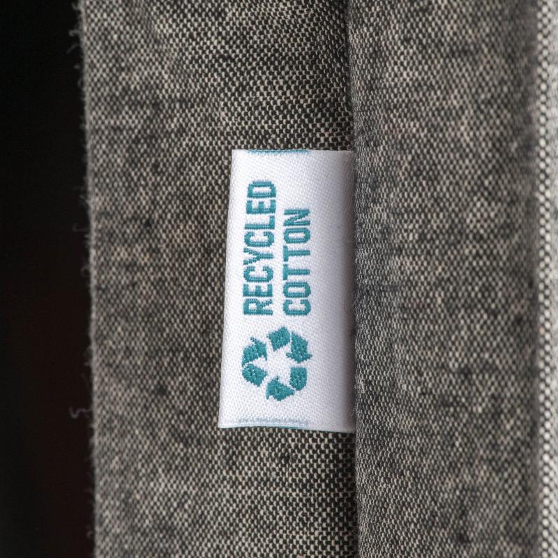 Bolsa de algodón reciclado de 190 g/m2, asas largas y fuelle