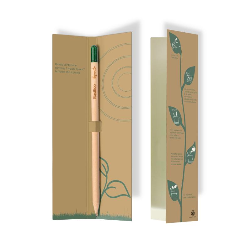 Estuche para lápices Sprout con infografía en italiano, inglés y francés