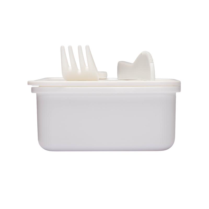 Fiambrera PP, con cubiertos incluidos. NO APTO PARA LAVAVAJILLAS NI MICROONDAS