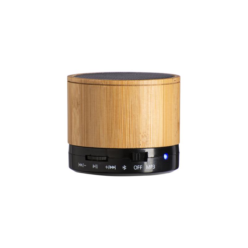 Mini altavoz Bluetooth V 5.0 cilíndrico de bambú