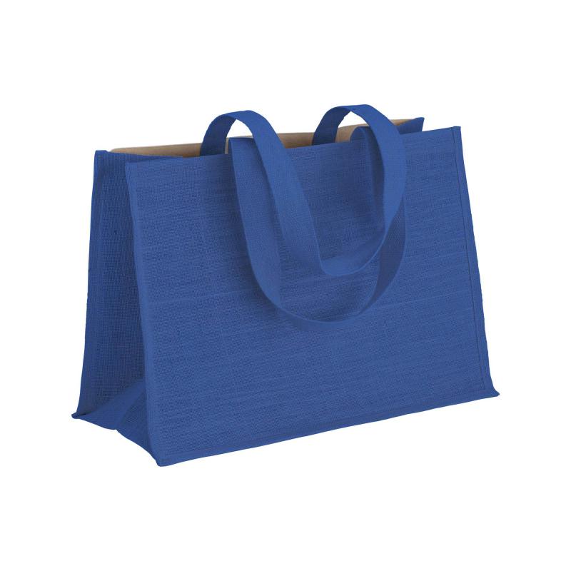 Bolsa de algodón 238 g/m2 con yute y algodón, asas largas y fuelle