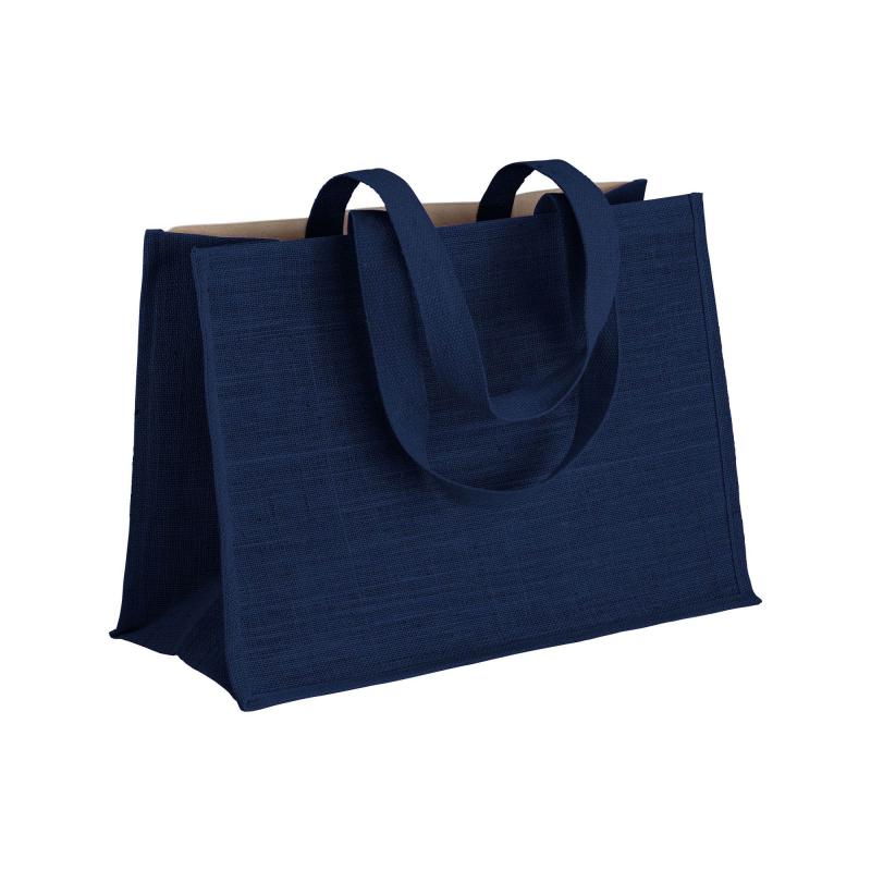 Bolsa de algodón 238 g/m2 con yute y algodón, asas largas y fuelle