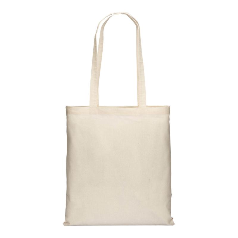 Bolsa de algodón 135 g/m2 con base de corcho, asas largas
