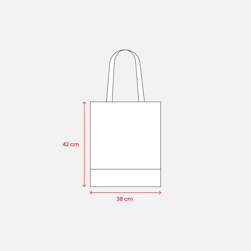 Bolsa de algodón 135 g/m2 con base de corcho, asas largas