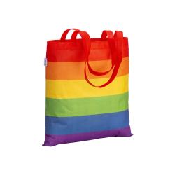 Bolsa Arcoiris de PET reciclado 80 g/m2, asas largas
