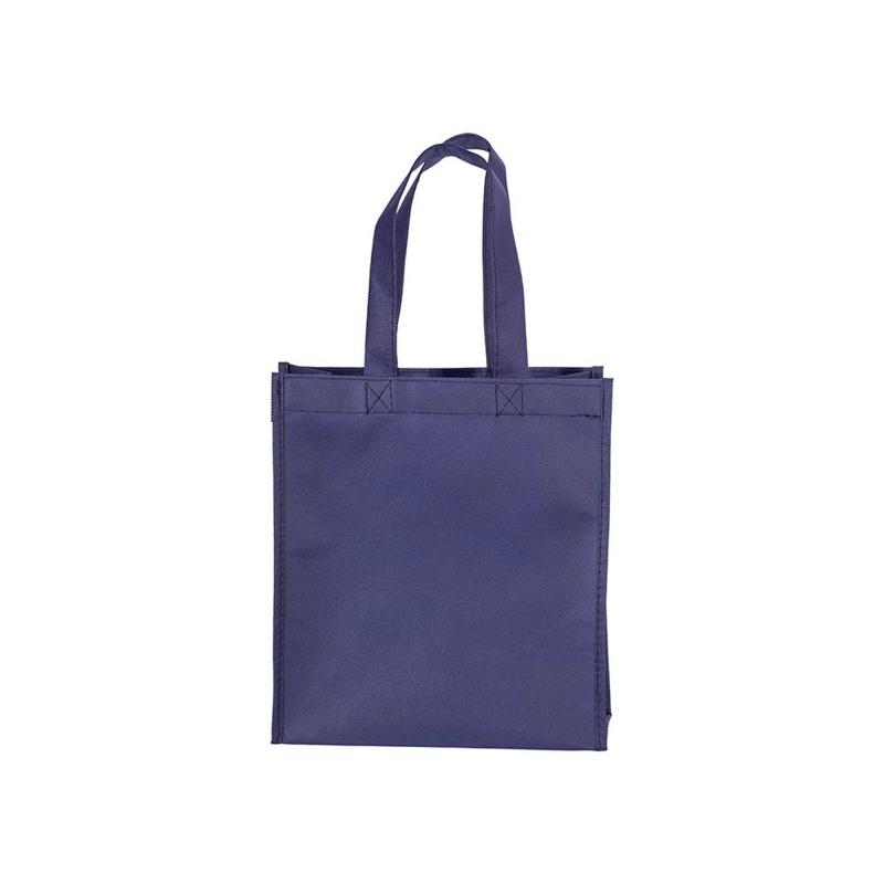 Mini bolsa de PET reciclado 80 g/m2, asas cortas y fuelle