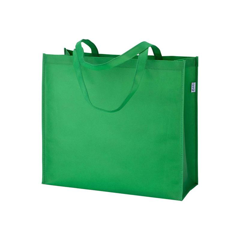 Bolsa de PET reciclado 80 g/m2, asas largas y fuelle