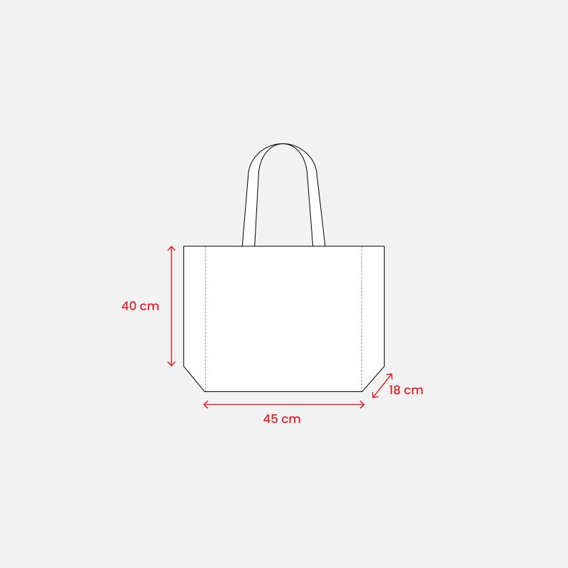 Bolsa de PET reciclado 80 g/m2, asas largas y fuelle