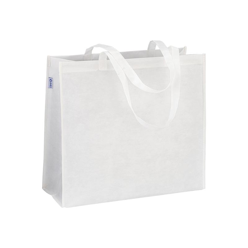 Bolsa de PET reciclado 80 g/m2, asas largas y fuelle