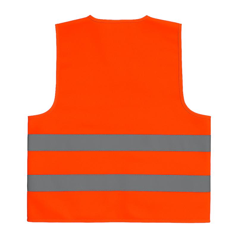 Chaleco de alta visibilidad en poliéster fluorescente con bandas reflectantes