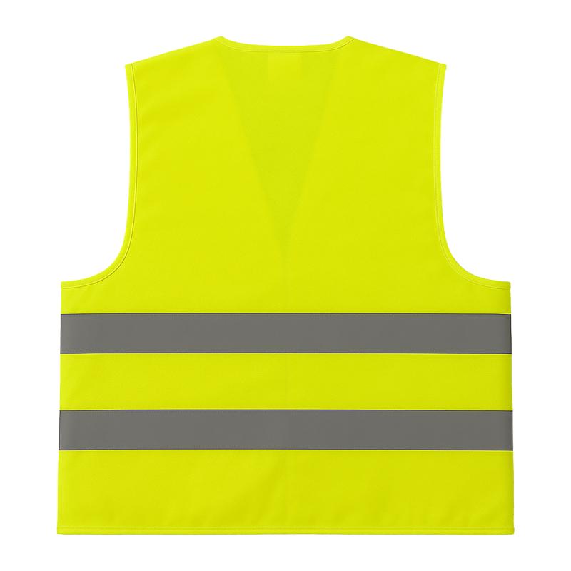 Chaleco de alta visibilidad en poliéster fluorescente con bandas reflectantes