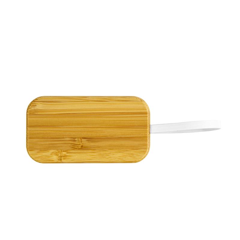 Auriculares Bluetooth con caja de carga de bambú y cable de carga micro USB incluidos.