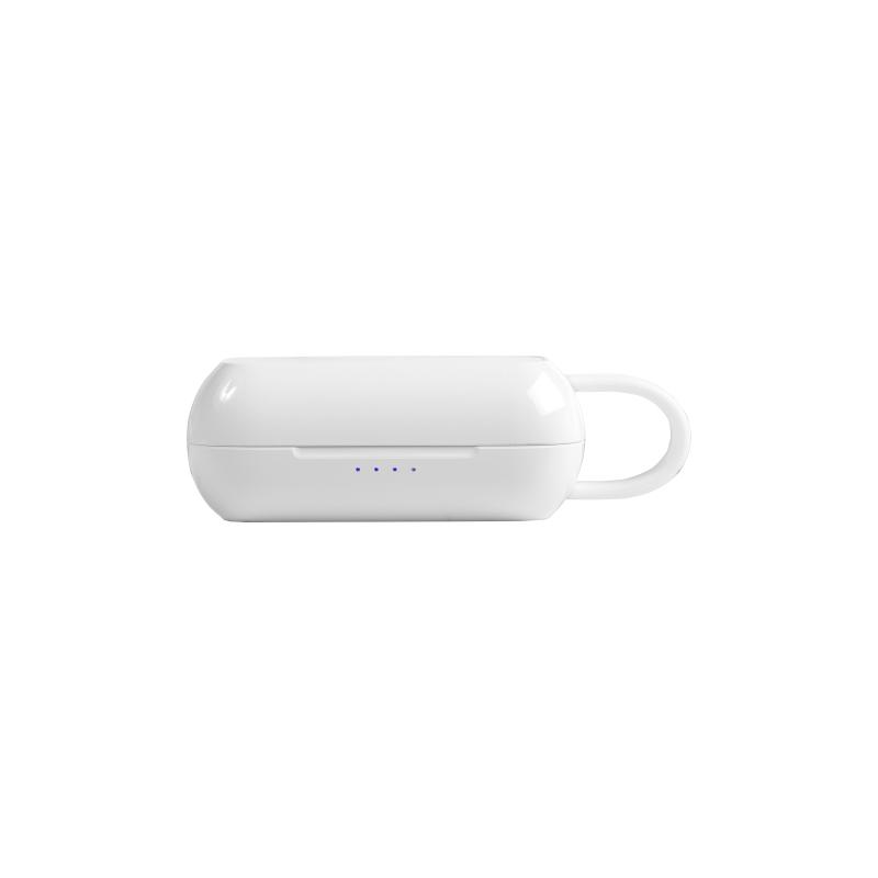 Auriculares Bluetooth con caja de carga y cable de carga micro USB incluidos.