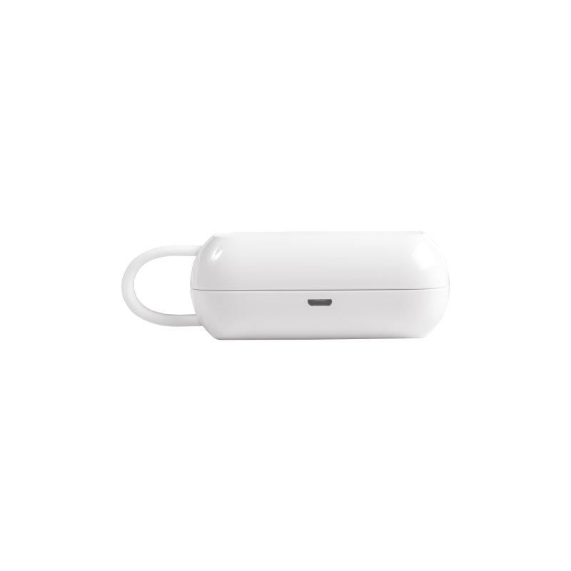 Auriculares Bluetooth con caja de carga y cable de carga micro USB incluidos.
