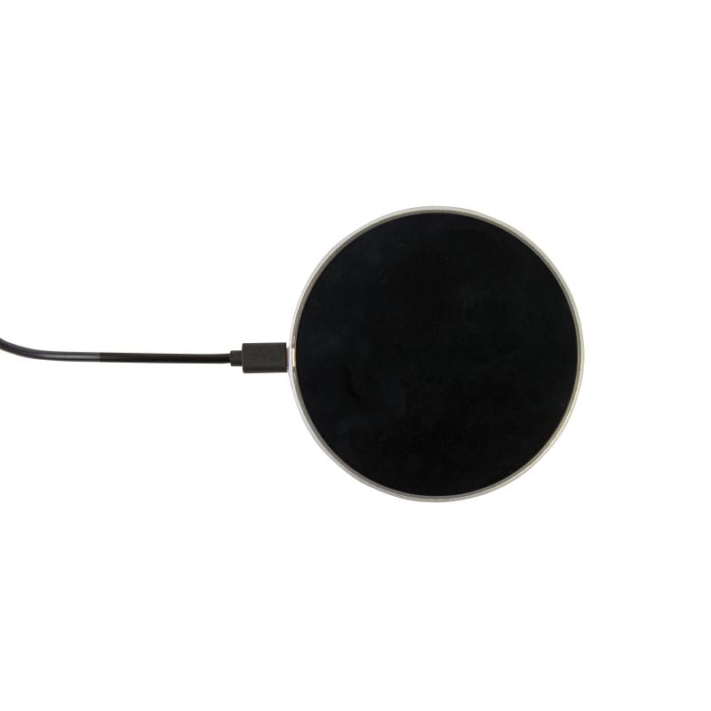 Base de carga inalámbrica de plástico con luz LED de grabado láser, 10W