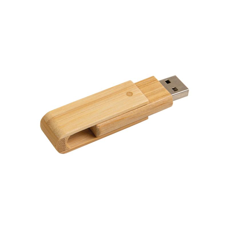 Memoria giratoria USB de 8 Gb en bambú.