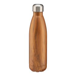 Termo de acero inoxidable de 500ml de capacidad con doble pared aislante. Efecto madera