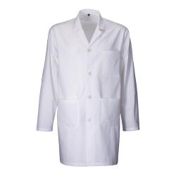 Bata de trabajo de algodón y poliéster de 145 g / m2, cierre central con botones