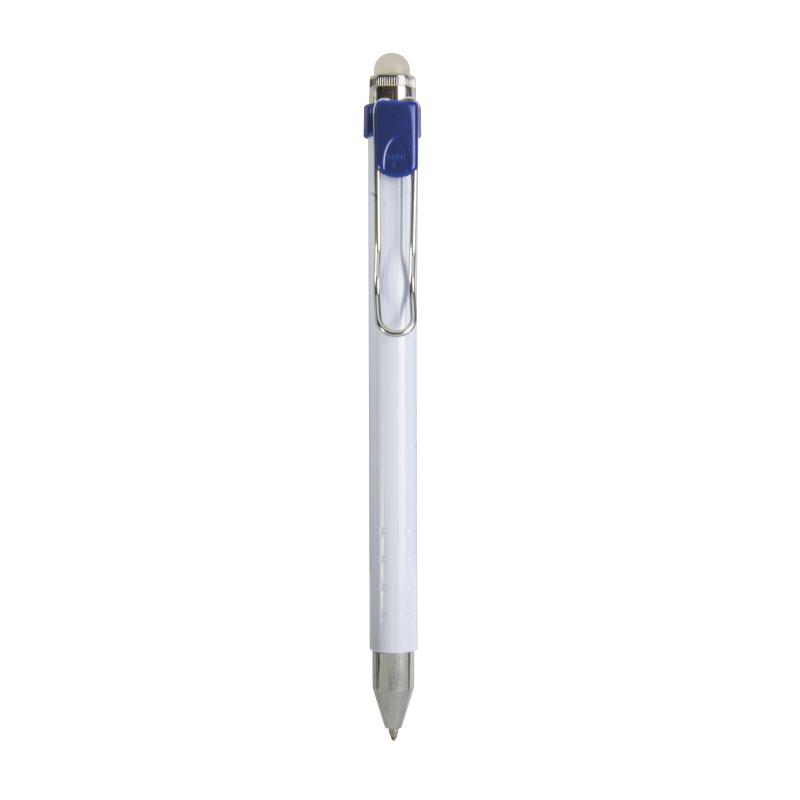 Bolígrafo de plástico con tinta borrable y clip de metal