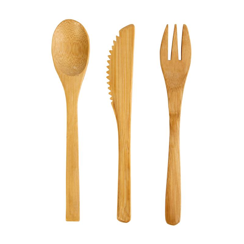Juego de cubiertos de bambú