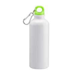 Bidon de aluminio con mosquetón, 500ml. Adecuado para sublimación