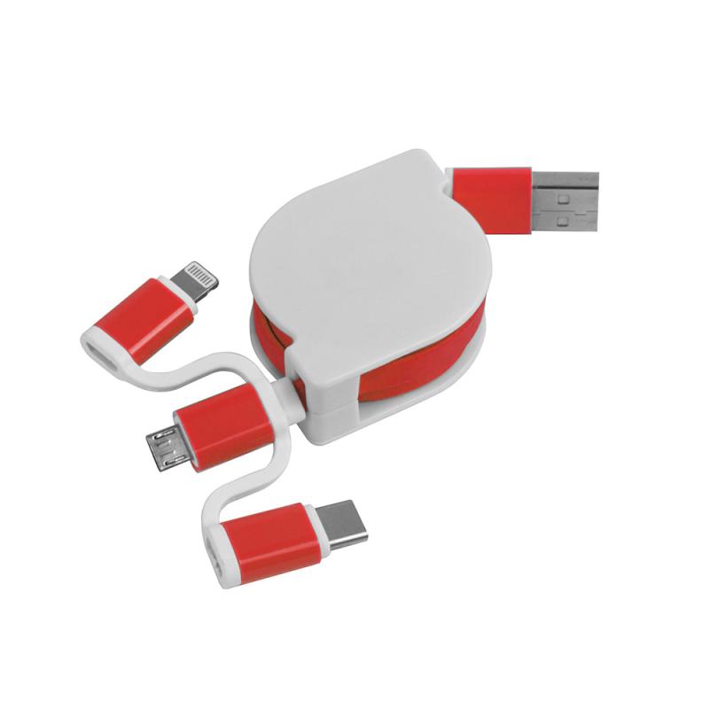 Cable de recarga USB de tipo C/ lightining / micro USB / micro USB retractil