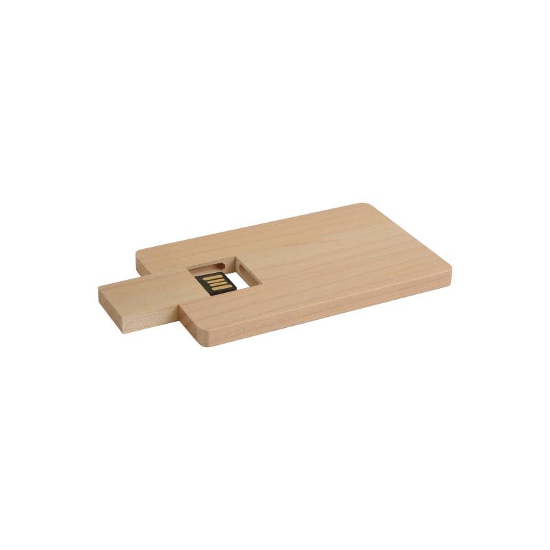 Memoria USB de 4 GB en forma de tarjeta de madera. Importación bajo pedido