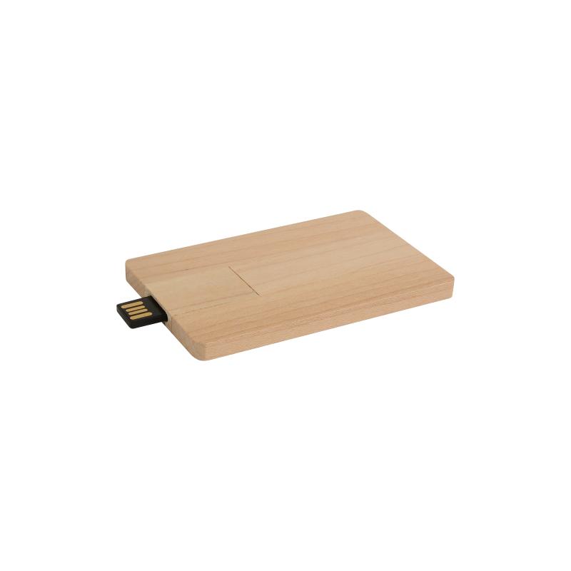 Memoria USB de 4 GB en forma de tarjeta de madera. Importación bajo pedido