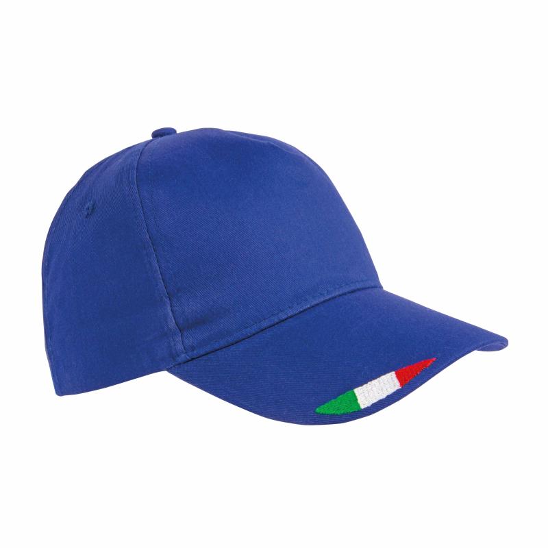 Gorro de poliéster con 5 paneles con bordado tricolor
