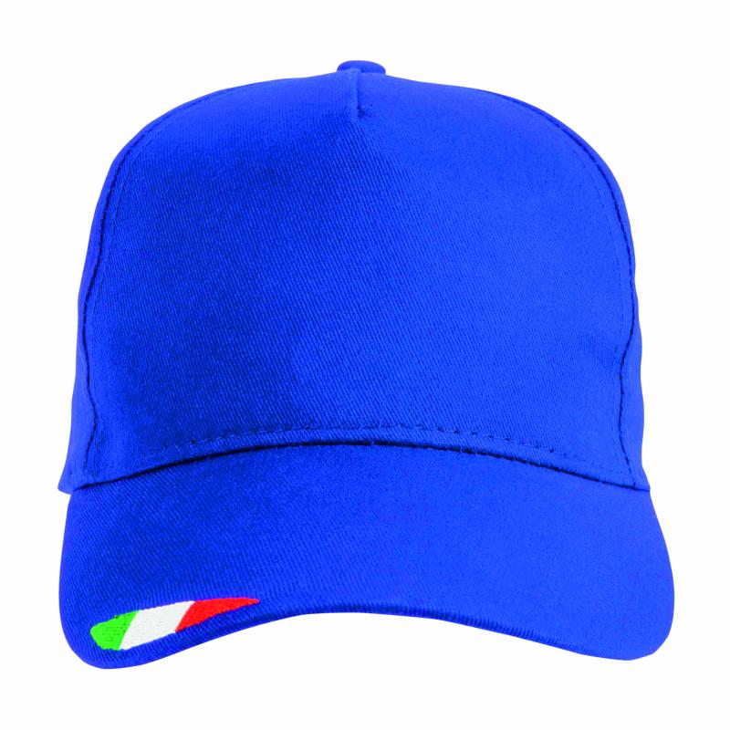 Gorro de poliéster con 5 paneles con bordado tricolor