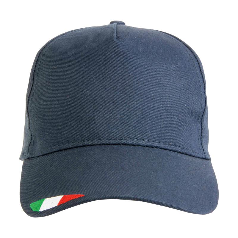 Gorro de poliéster con 5 paneles con bordado tricolor