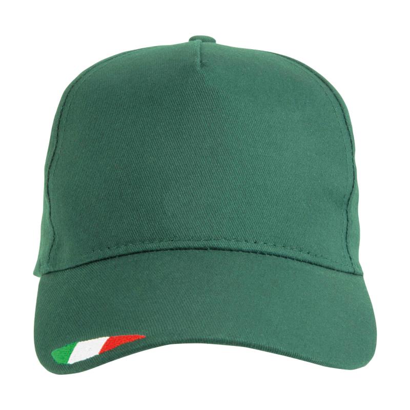 Gorro de poliéster con 5 paneles con bordado tricolor