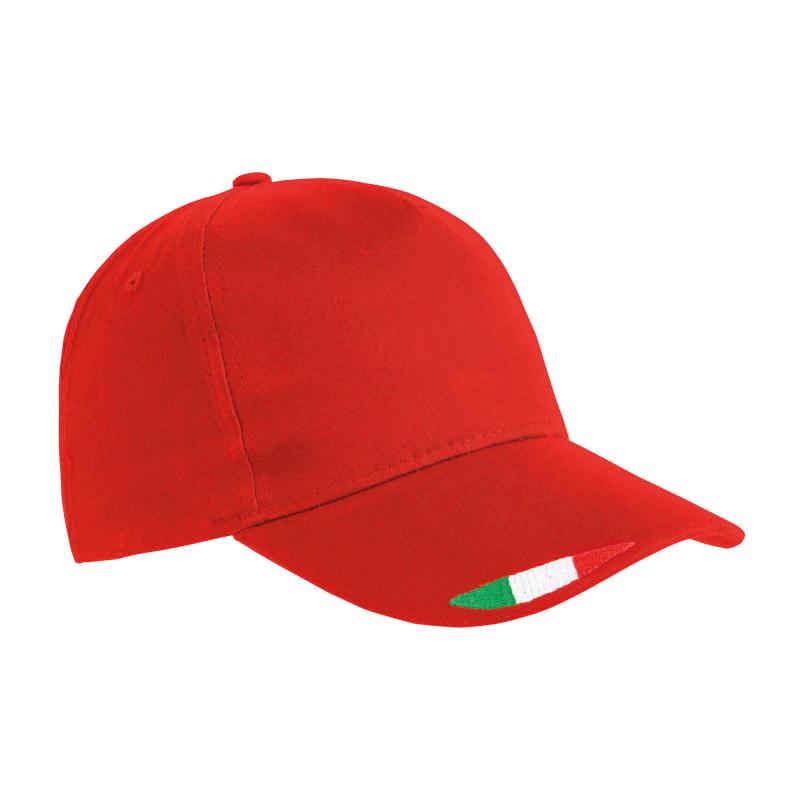 Gorro de poliéster con 5 paneles con bordado tricolor