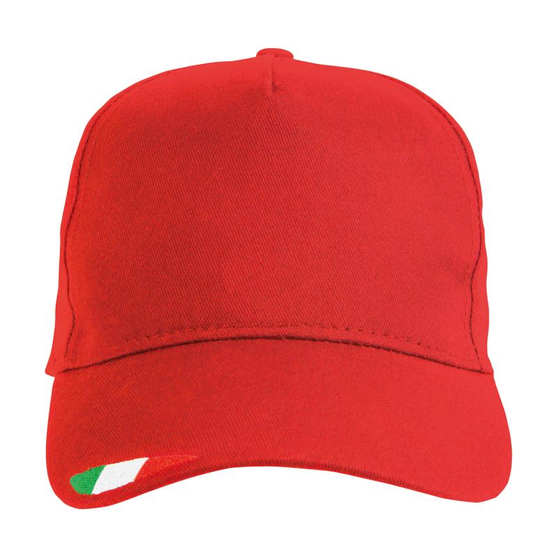 Gorro de poliéster con 5 paneles con bordado tricolor