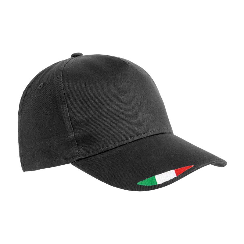 Gorro de poliéster con 5 paneles con bordado tricolor