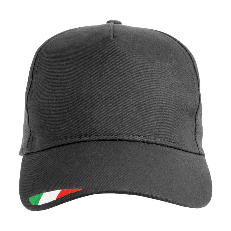 Gorro de poliéster con 5 paneles con bordado tricolor