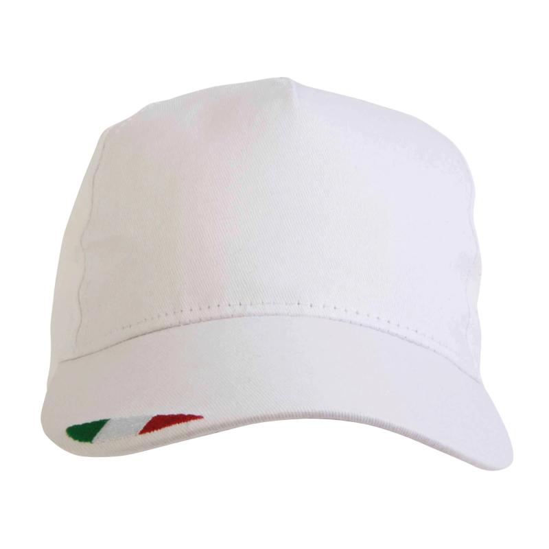 Gorro de poliéster con 5 paneles con bordado tricolor