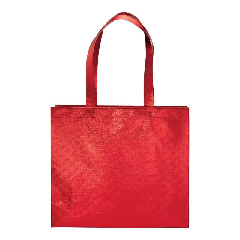 Bolsa con fuelle de tejido sin tejer laminado 100 g/m2 termosoldado, con asas largas