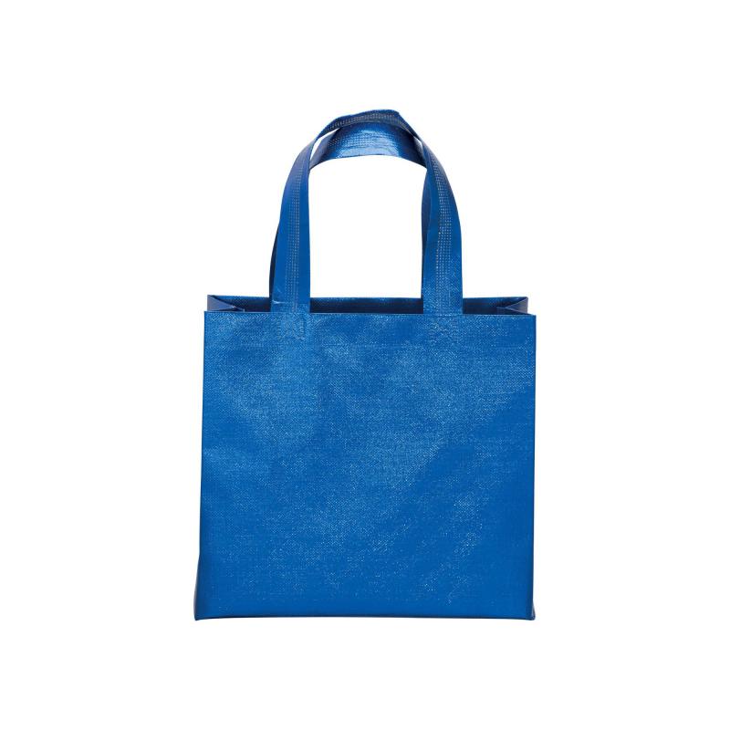 Bolsa con fuelle de tejido sin tejer laminado 100 g/m2 termosoldado, con asas cortas