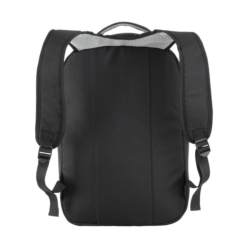 Mochila para ordenador de poliéster. Bolsillo principal para portátil y 3 bolsillos