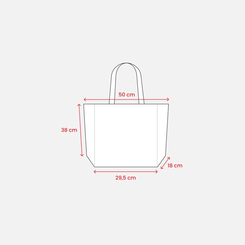 Bolsa de RPET laminado con fuelle a la base (PET reciclado) - asas largas de poliéster
