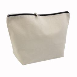 Estuche de belleza de algodón cepillado de 10 oz con cierre de cremallera