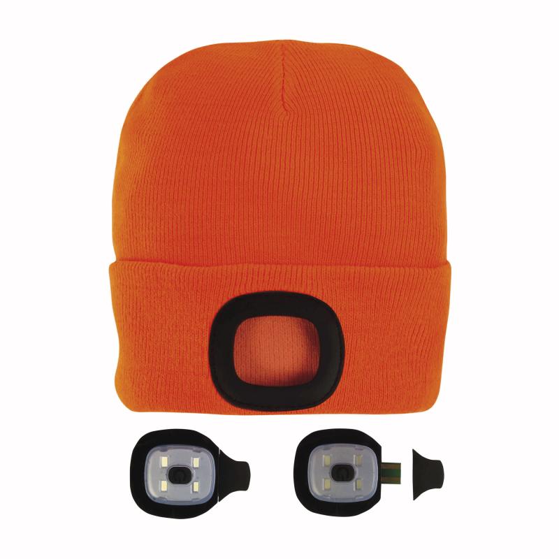 Gorro de lana 100% acrilico grueso con LED extraíble y recargable como USB. Caja individua