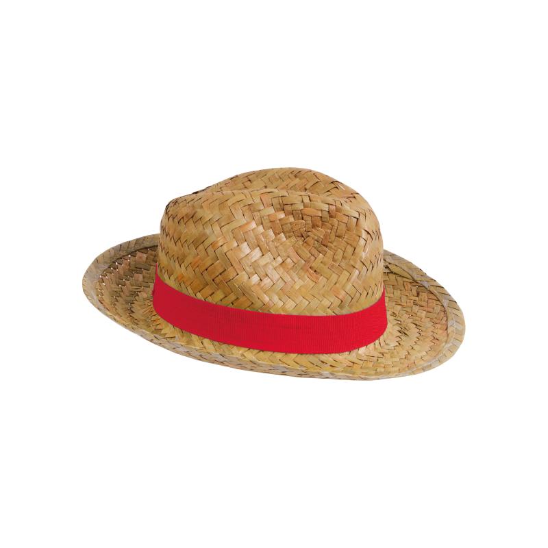 Sombrero de paja con banda elástica de 3 cm aplicable y personalizable.