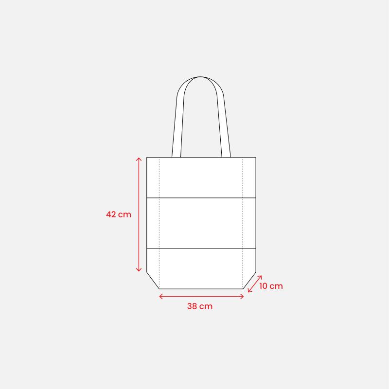 Bolsa de tejido sin tejer termosoldado, con asas largas y fuelle